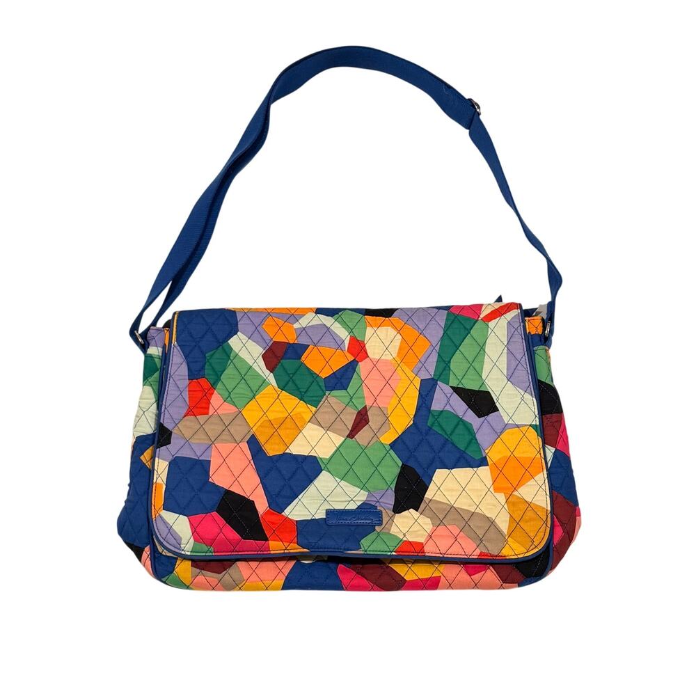 Vera Bradley Retired Pop Art Patchwork Quilt Design Laptop Tote Messenger Bag